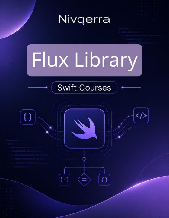 Nivqerra Flux Library Swift Courses with Swift logo on a dark background