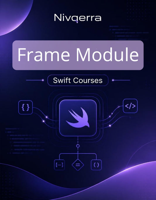 Nivqerra Swift Courses frame module with Swift logo on a dark background