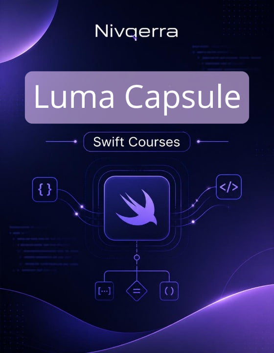 Nivqerra Luma Capsule Swift Courses with Swift logo on a dark background