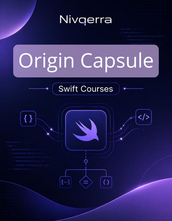 Nivqerra Swift Courses advertisement with 'Origin Capsule' text on a dark background.