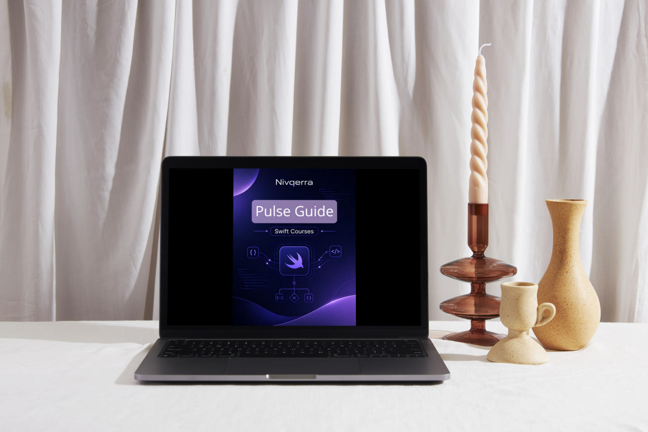 Laptop on a table with a white curtain background